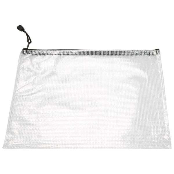 12 Pcs A4 Zipper Mesh Bag PVC Office Supplies Storage Bag (34CMx24CM)