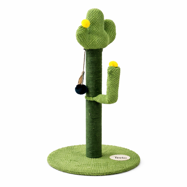 75cm Cactus Cat Scratching Post with Hanging Toy &amp; Stable Base - Cats Toy