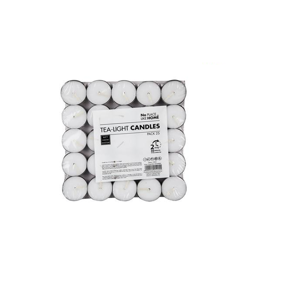No Place Like Home - Pack Of 25 White Tea Lights x2