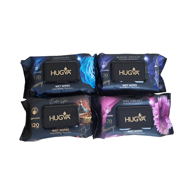 Hugva Scented Wet Wipes 4-Pack- Exotic Oud, Midnight, Magic Touch, Dream