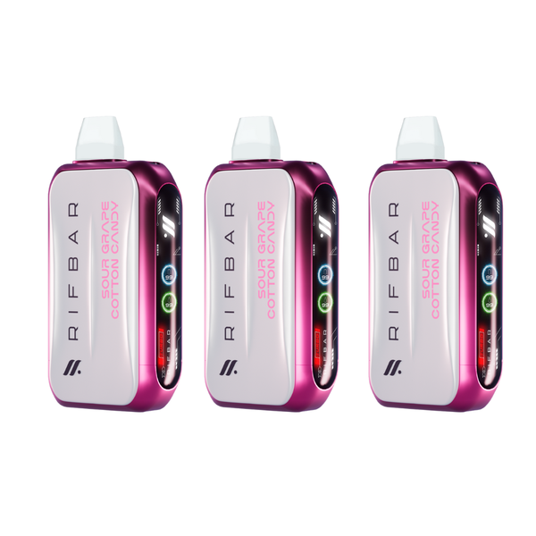 Rifbar Sour Grape Cotton Candy Turbo - X Disposable Vape (Pack of 3)