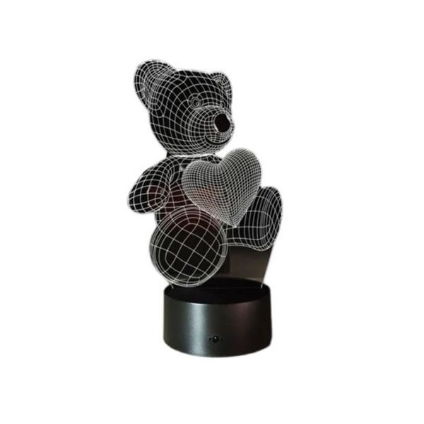 Teddy Bear Optical Illusion 3D Night Light