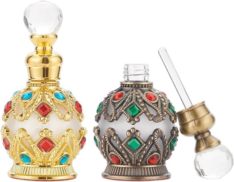 2 Pieces Vintage Perfume Bottles, Refillable Crystal Perfume Decanter Bottles