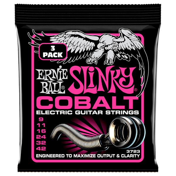 Ernie Ball 3723 - Super Slinky Cobalt Electric Guitar Strings 3 Pack
