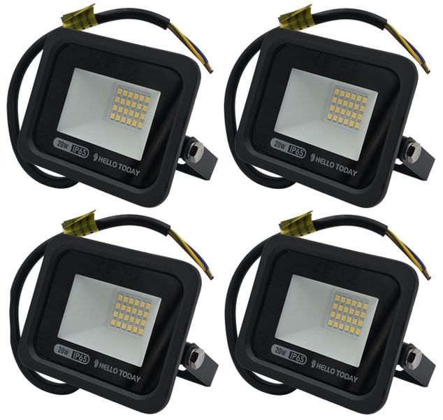 Hello Today LED Flood Light 20W Cool White - 4 Pack
