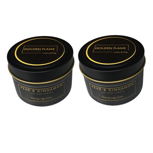 Scented Soy Massage Candles - Pear &amp; Cinnamon - 2 Pack