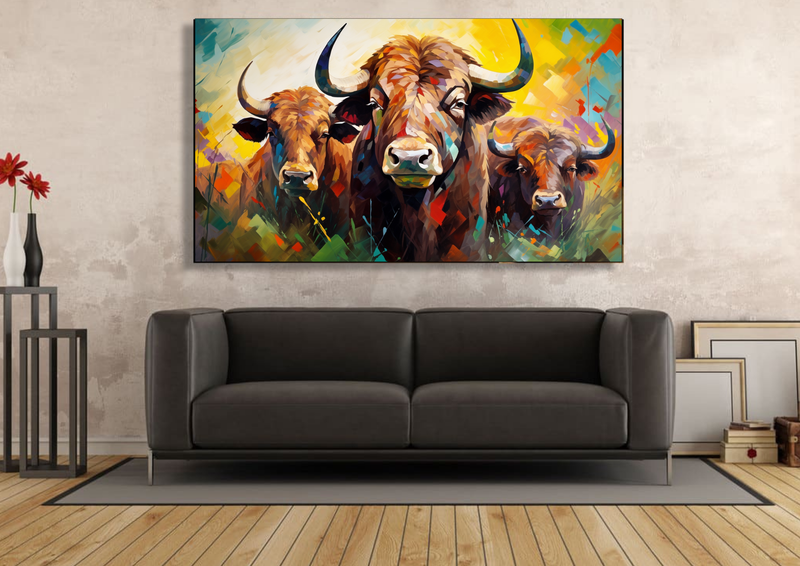 Canvas Wall Art - Buffalo Family Portrait - HC1105