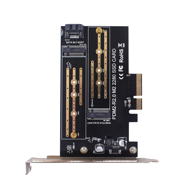 Pcie Adapter Board Dual M 2 Nvme To Pcie 4 x M2 Ssd Adapter B/M Key