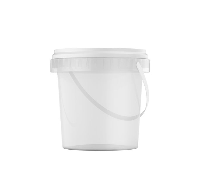 Clear Catering Storage Plastic Bucket 1L - Set of 10