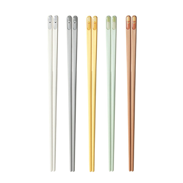 ECOCO - 5 pair Anti slip alloy chopsticks cartoon style
