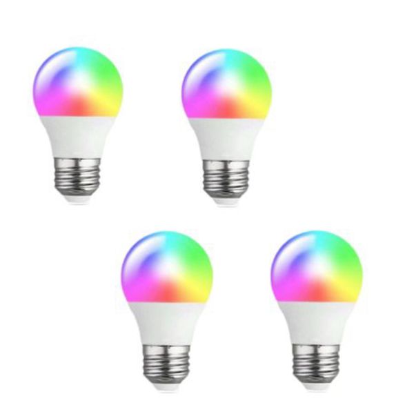 RGB Smart Colour Changing Light Bulbs with APP Control/Remote - 4 Pack