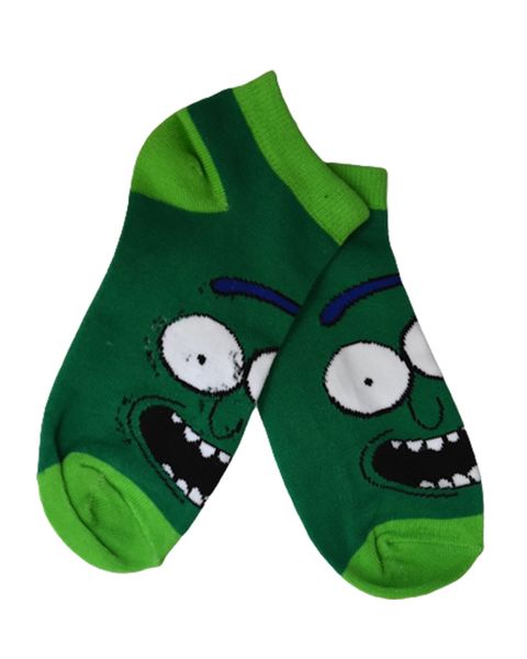 SKA Rick &amp; Morty Ankle Fashion Cotton Socks- Surprised Pickle Green