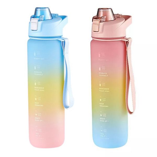 His & Her's Combo - Motivational Water Bottle 1L - Blue & Pink | Shop ...