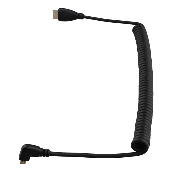 Left-Angled Micro-HDMI to HDMI Male Cable Stretched Length for Cameras