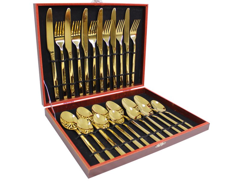 LMA Branded 24 Piece Cutlery Set in Brown Clasped Display Box