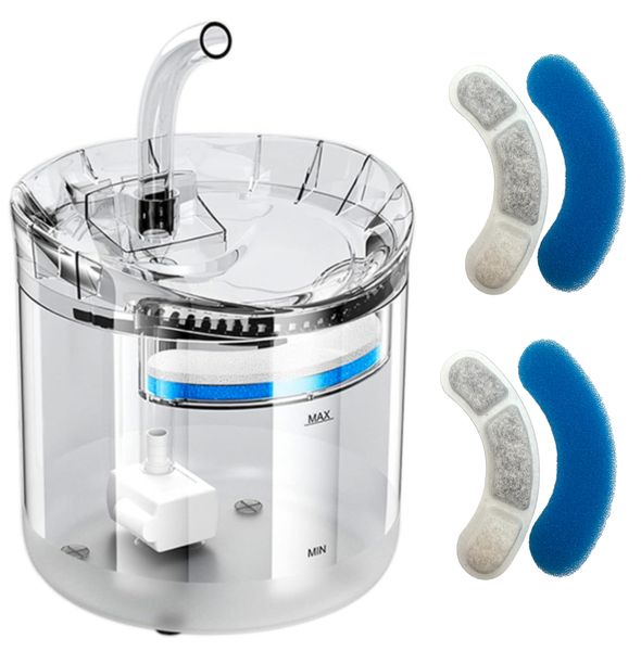 1.8L Automatic Pet Cat Water Fountain with 2 Extra Filters
