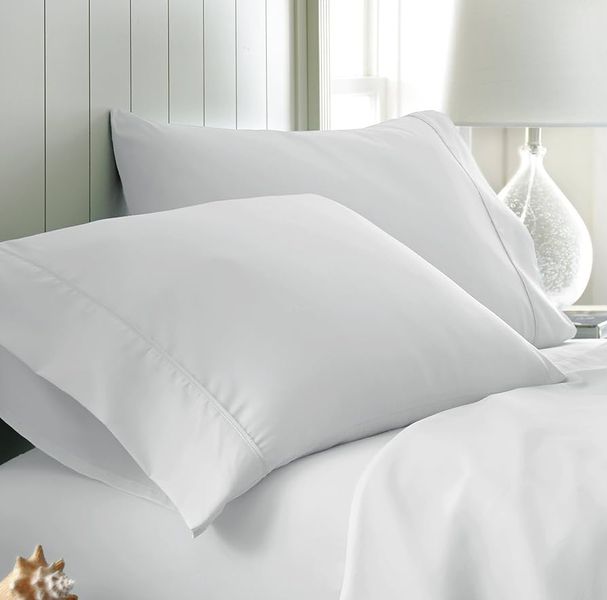 Rey's Fine Linen 100% Cotton 300TC King Pillow Cases White (2 Piece Pack)