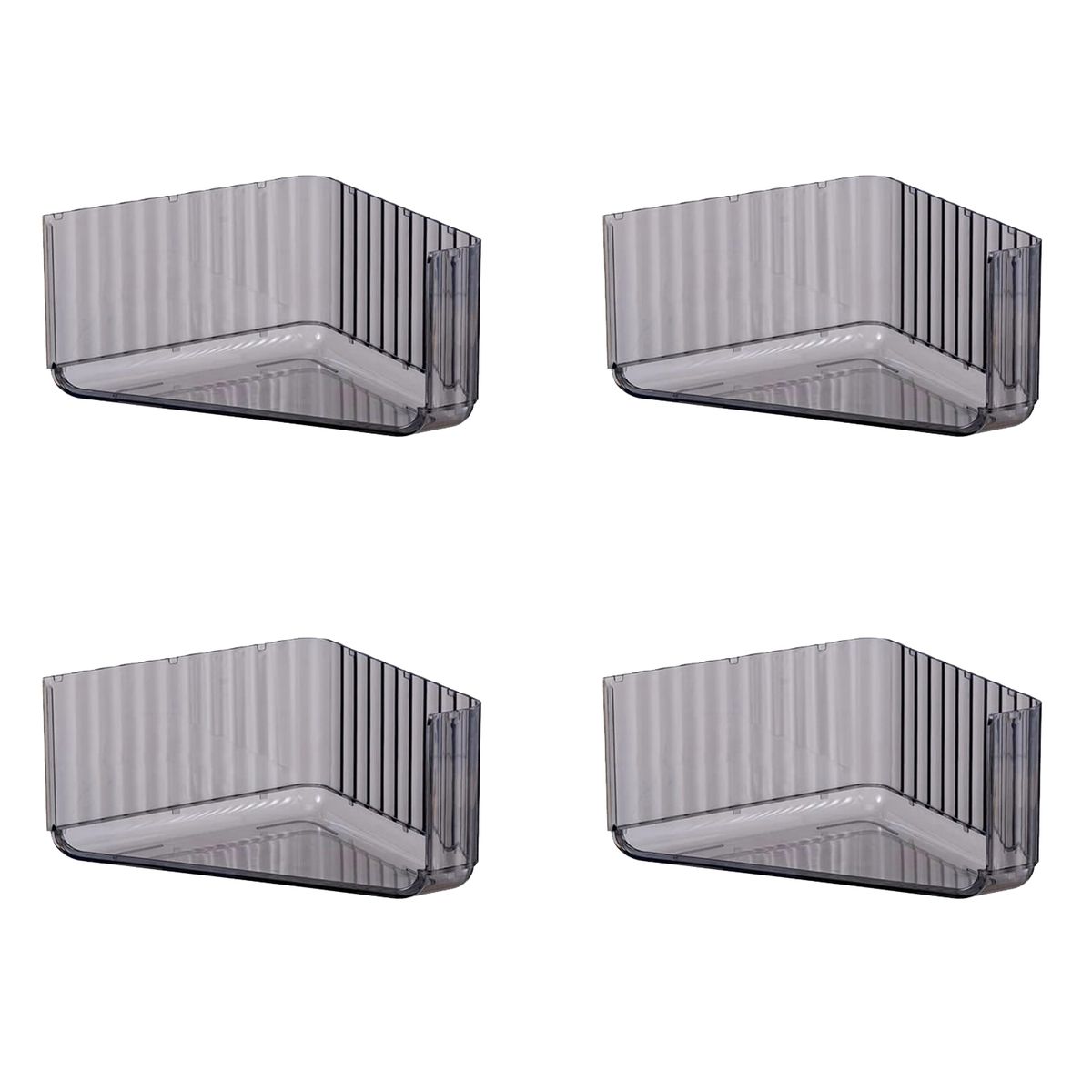 Multipurpose Attachable Clear Acrylic Desk & Shelves Storage 4 Pieces