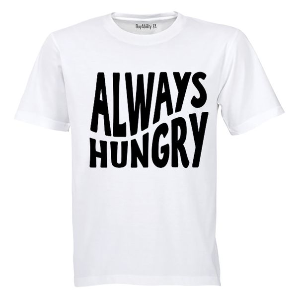 Always Hungry!! - Mens - T-Shirt - White