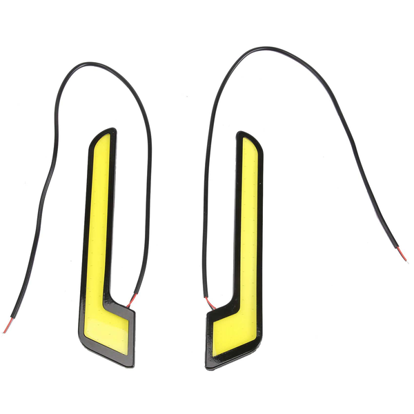 1Pair L-Shape Cob Car Led Daytime Running Lights Compatible with Universal