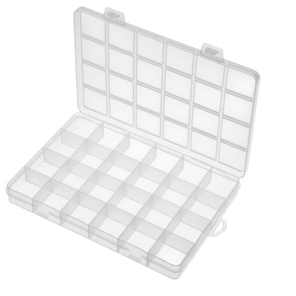 Easy view 24-Grid Clear Jewellery Storage Box with Lid