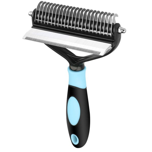 FocusPet 2 in 1 De-Shedding And De-Matting Pet Grooming Comb for Dog