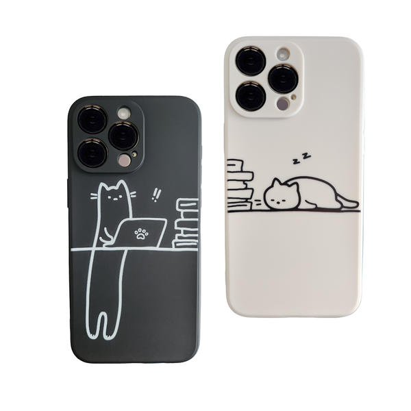Cat Lifestyle - Phone Case for iPhone 15 Pro - Black &amp; Beige - Combo
