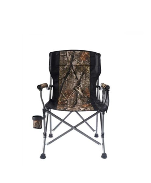 Outdoor Camouflage Foldable Armrest Camping Chair with Cup Holder