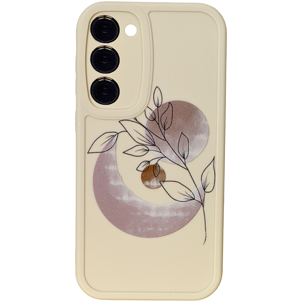 Beige Phone Case with Moon &amp; Sun &amp; Pro Camera for Samsung S23+