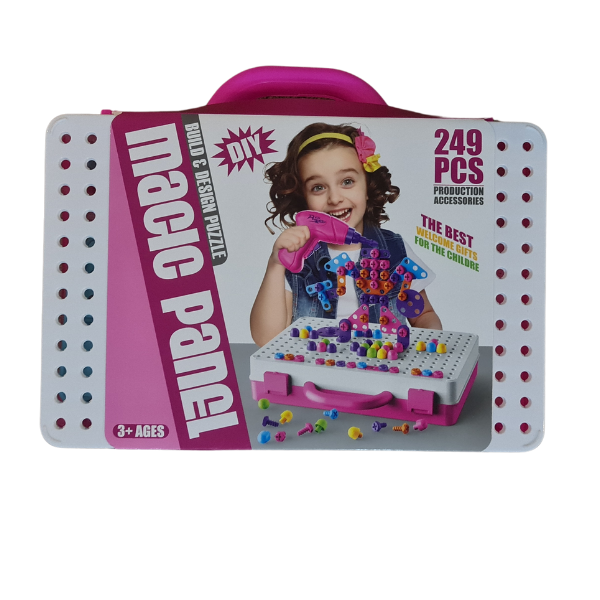 Pink 249 Piece Magic Panel Build and Design Puzzle Toy for Girls