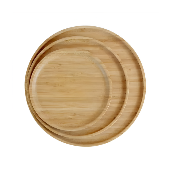 3Pieces Multi-Functional Round Bamboo Serving Tray 1240179