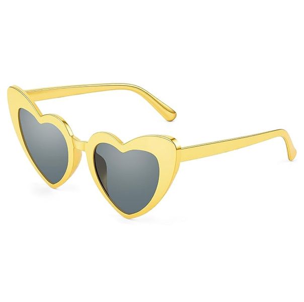 Heart Shaped Sunglasses - Gold