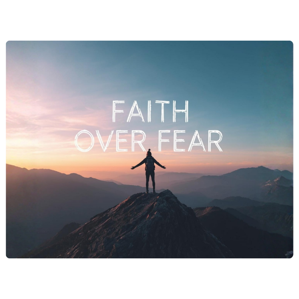 Man On Mountain Faith Over Fear Printed Mouse Pad