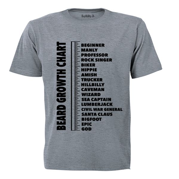 Beard Growth Chart - Mens - T-Shirt - White