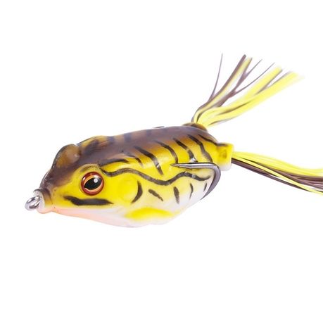 Frog Fishing Lure set of 2 Yellow with White Belly and Black