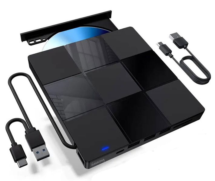 7 in 2 USB 3.0 External CD DVD Drive, High Speed 24X CD/8X DVD Read/Write