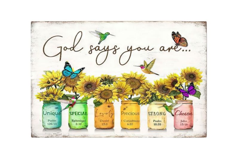 Kingdushi God Says You Are Christian Wall Art 12x18 Inch Unframed Poster