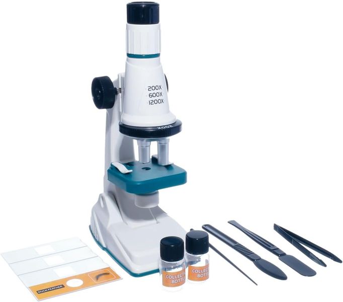 Kids Microscope Set 200x 600x 1200x with Accessories Educational Toy