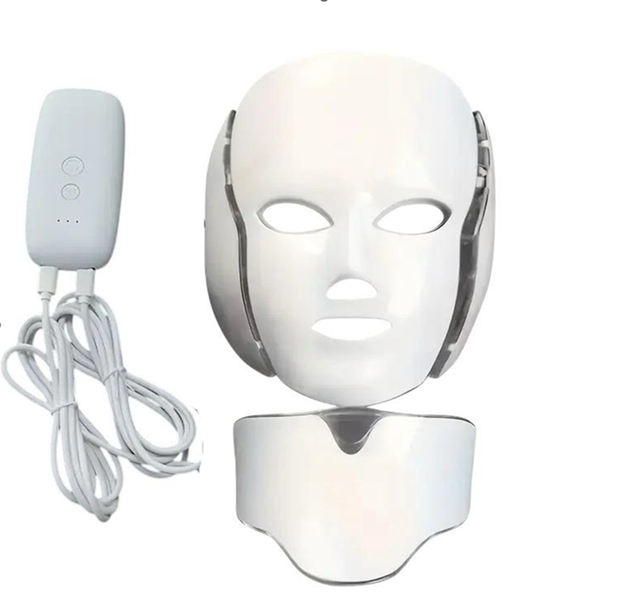 7-Color LED Light Therapy Face and Neck Mask - Rechargeable
