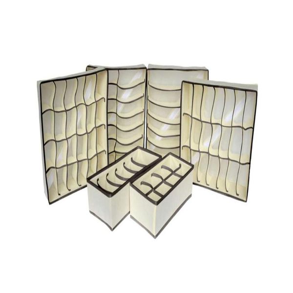 Underwear Storage Organiser - 6 Piece (Cream)