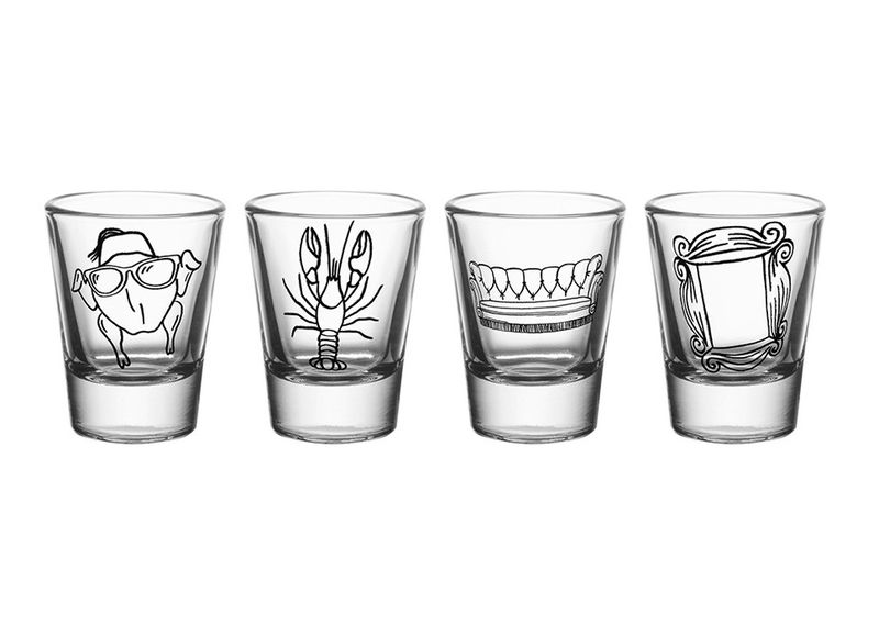 Friends - Doodle Shot Glasses Pack of 4 Glasses