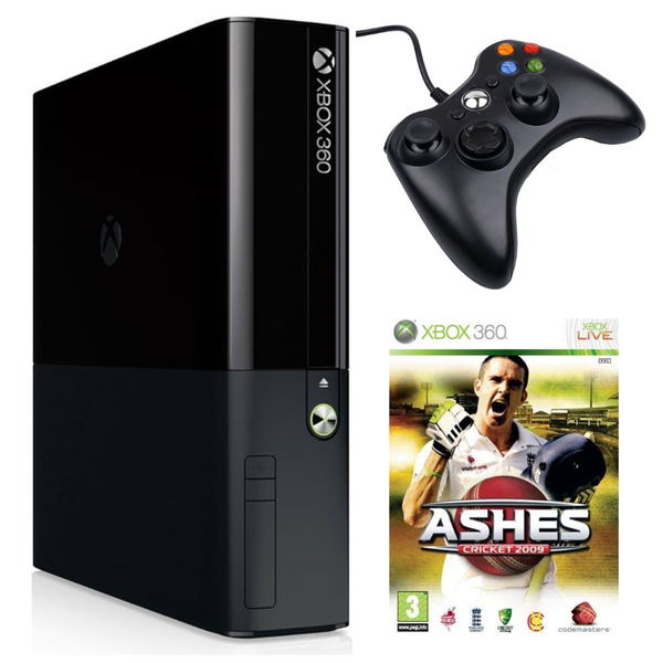 Xbox 360 E Console 4GB (Upgraded with 64GB Flash Drive) Ashes Cricket 2009
