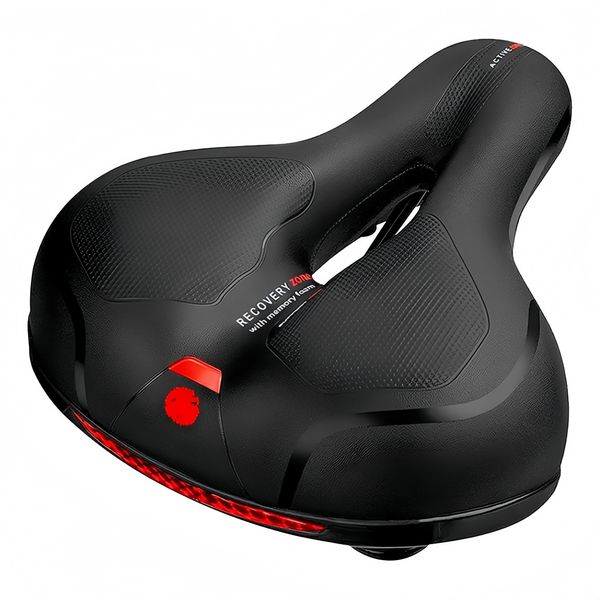 Soft Waterproof Mountain Bike Saddle, Prostate - Protection Version, Black