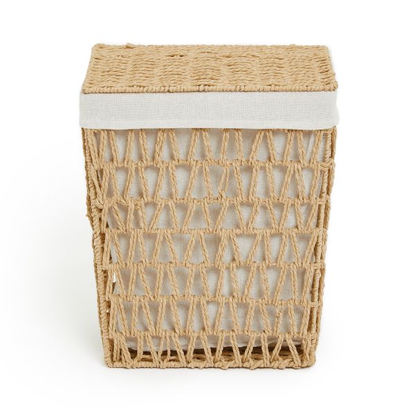 George &amp; Mason - Natural Rope Rectangular Laundry Basket - 40cm
