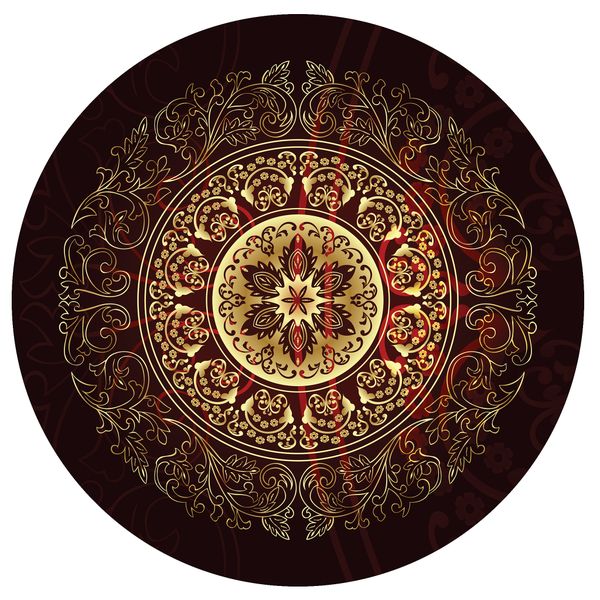 Red Pattern Round Tablecloth image