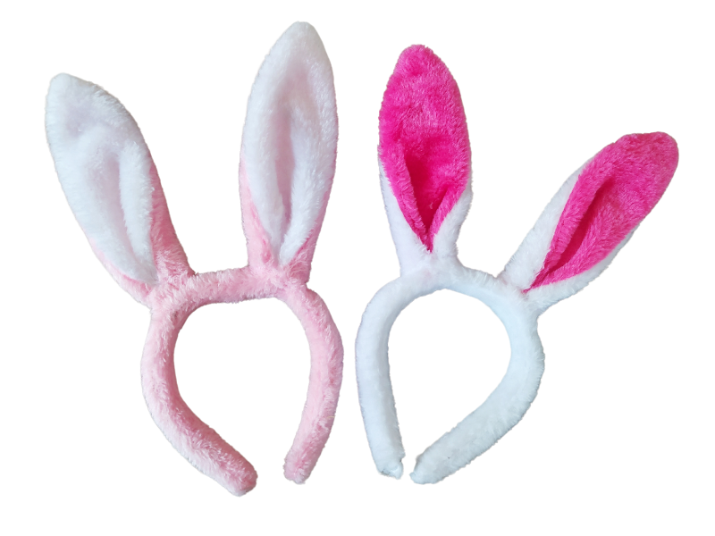 Easter Bunnies Alice Hair Bands - 2 Pack - Pink And White - Dress Up