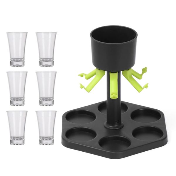 Simultaneous Automatic Shooter Pourer Dispenser with 6 Shot Acrylic Glasses