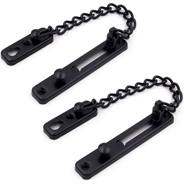 2 Pack Door Chain Lock Stainless Steel Security Chain Guard