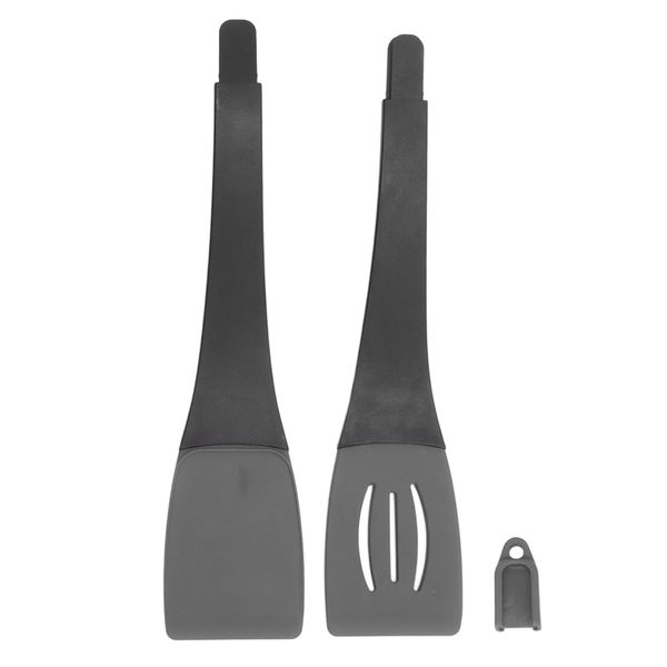 Kitchen Tongs 3-in-1 Grilling Locking Food Tongs Silicone - Grey