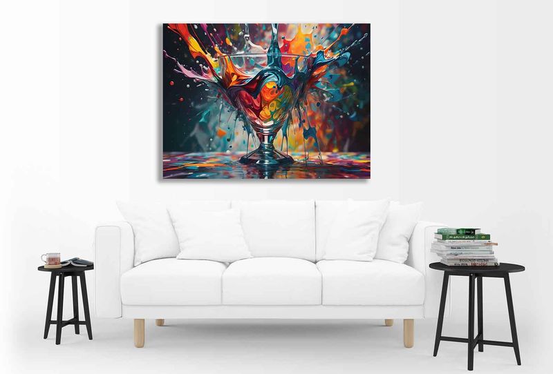 0313 Splashing Paint glass Canvas Wall Art